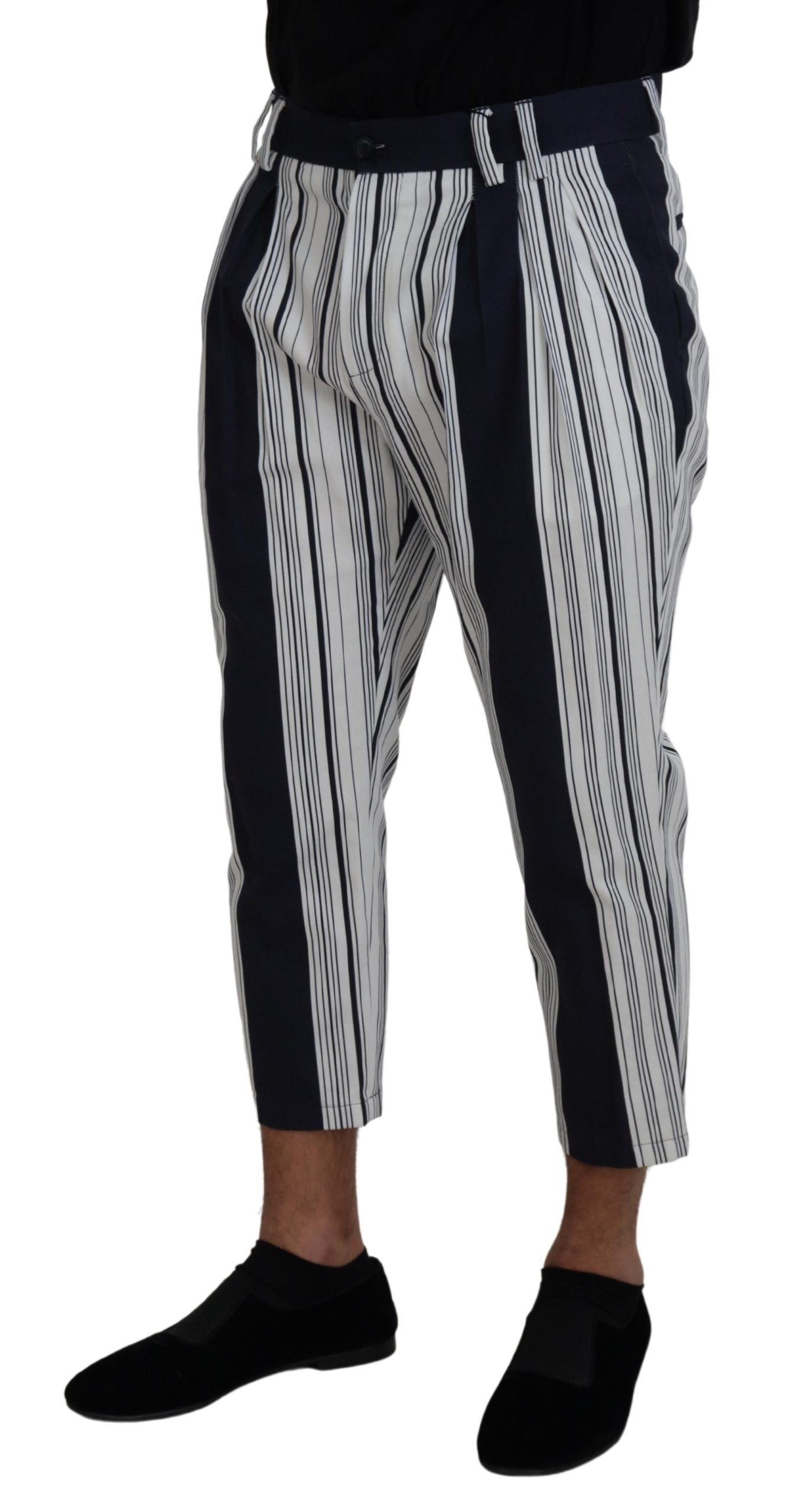 Dolce &amp; Gabbana Elegant Striped Cotton Pants for Men