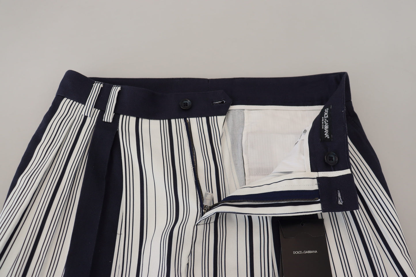 Dolce &amp; Gabbana Elegant Striped Cotton Pants for Men