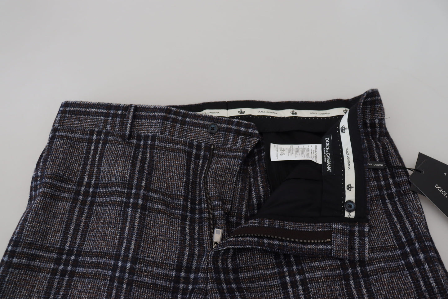 Dolce &amp; Gabbana Elegant Gray Checkered Alpaca Blend Pants