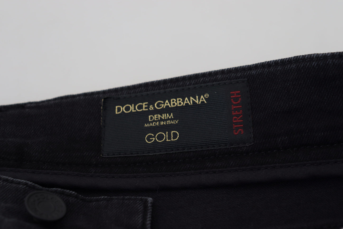 Dolce &amp; Gabbana Sleek Black Cotton Blend Denim Pants