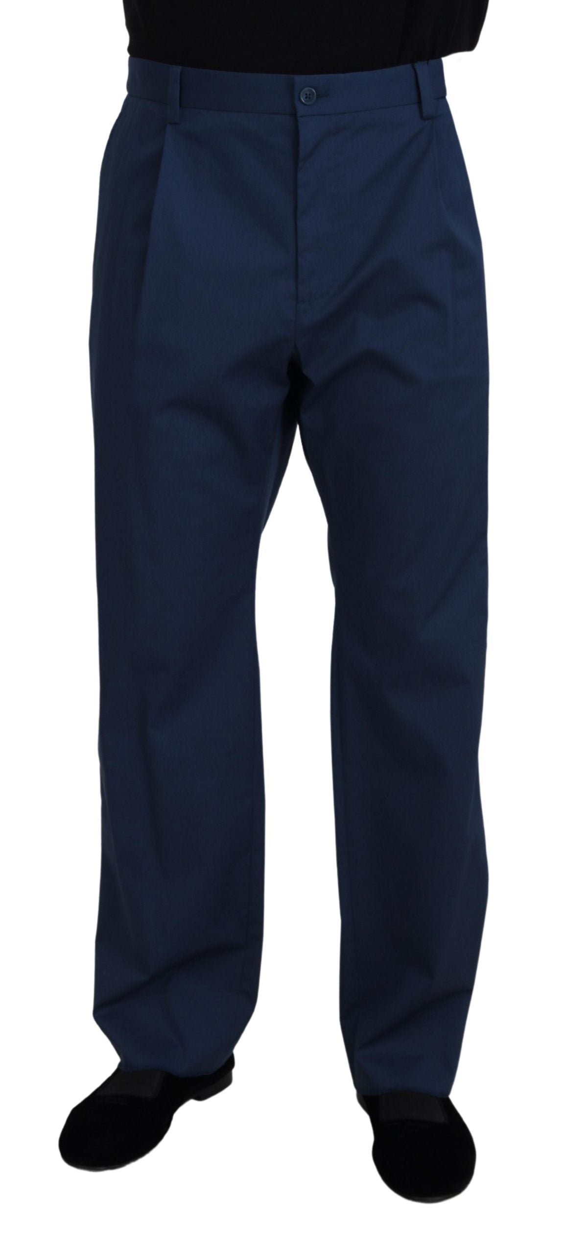 Dolce &amp; Gabbana Elegant Blue Cotton Blend Pants for Men