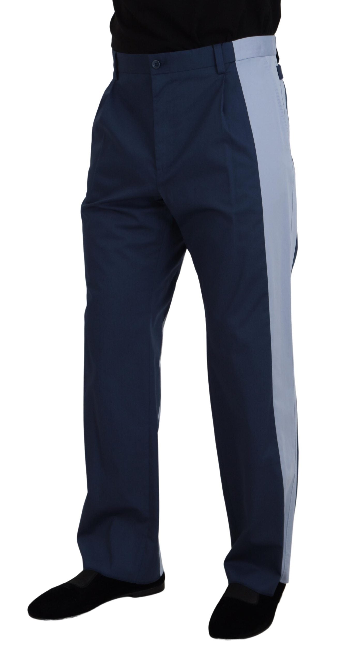 Dolce &amp; Gabbana Elegant Blue Cotton Blend Pants for Men