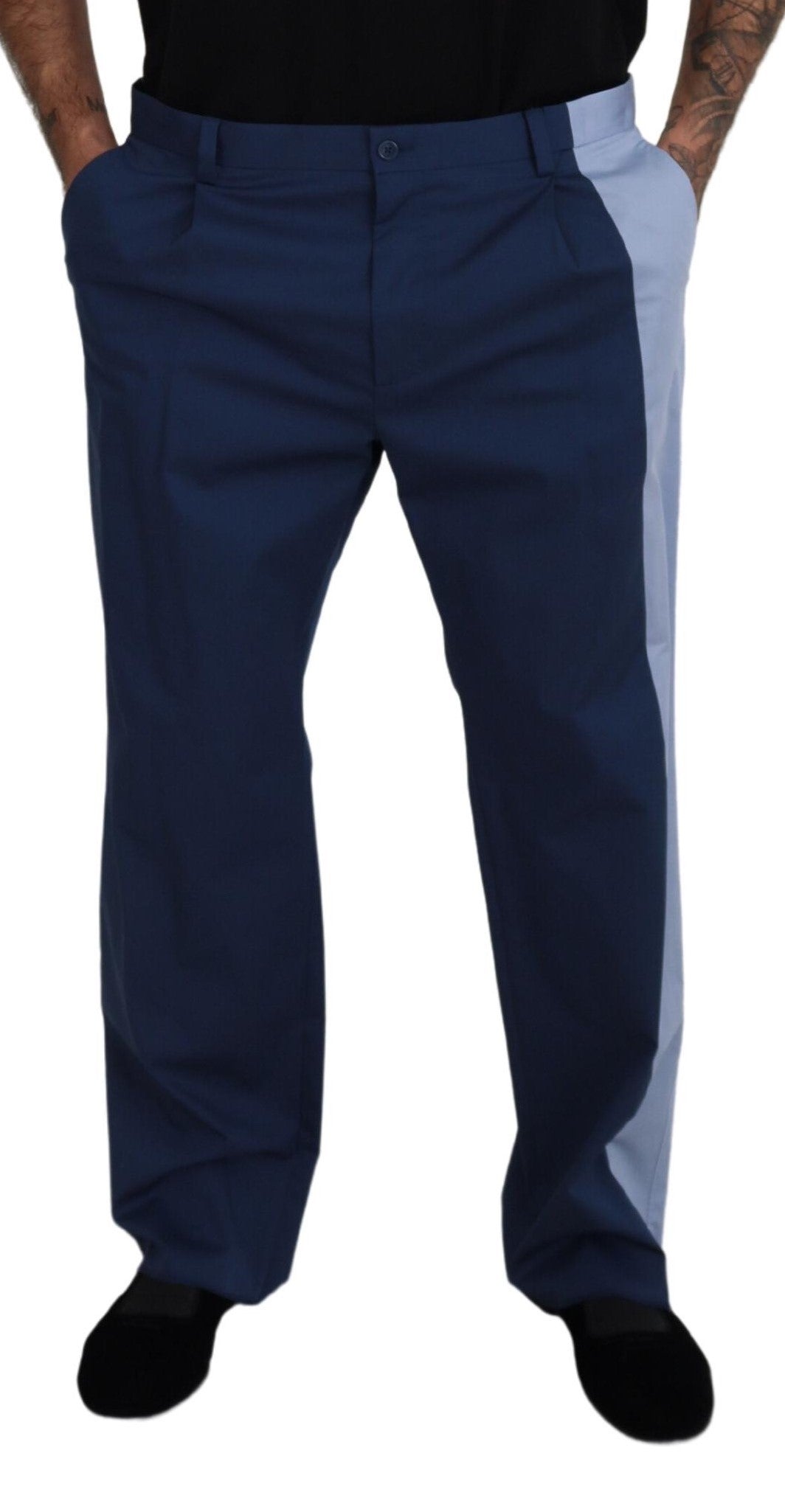 Dolce &amp; Gabbana Elegant Blue Cotton Blend Pants for Men