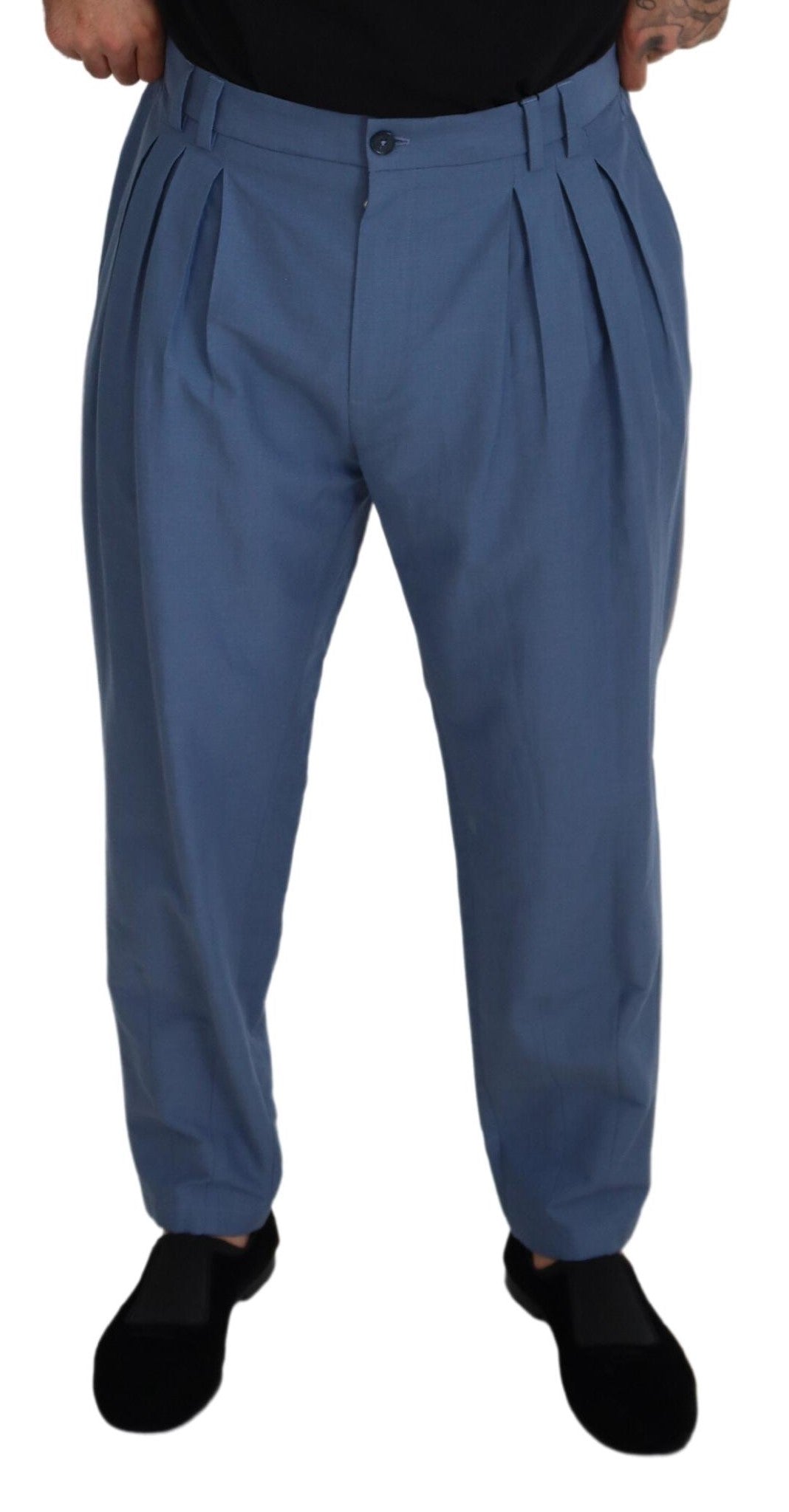 Dolce &amp; Gabbana Elegant Blue Linen-Cotton Pants