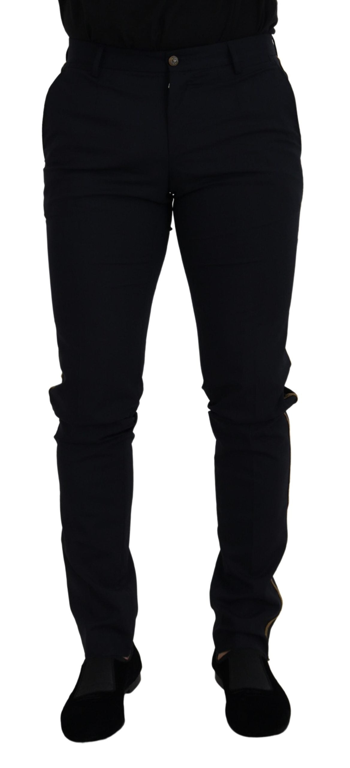 Dolce &amp; Gabbana Elegant Black Wool-Blend Trousers