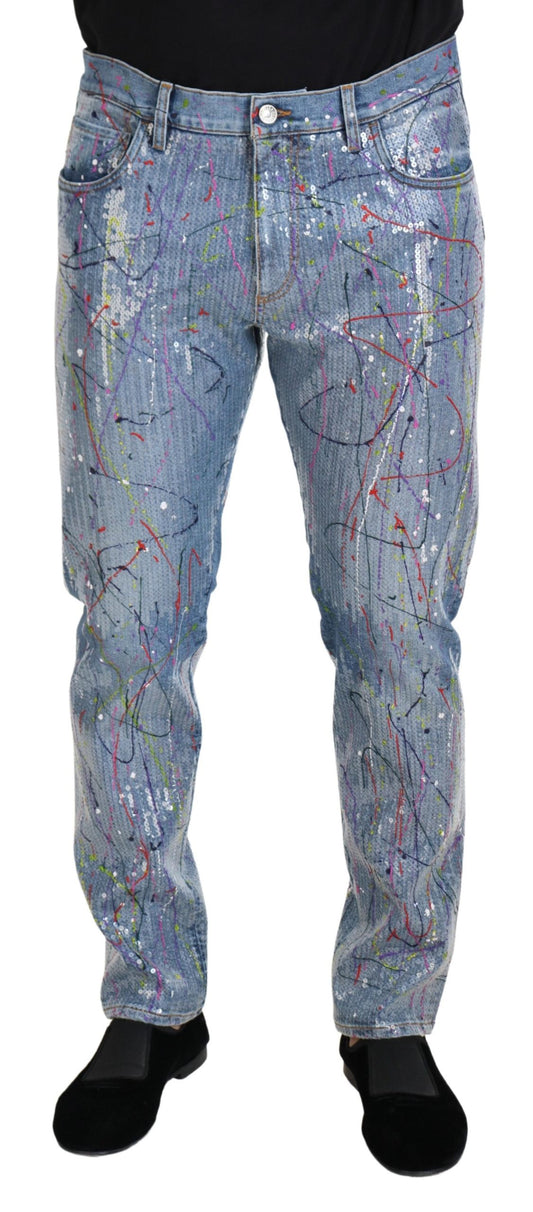 Dolce &amp; Gabbana Exquisite Color Splash Denim Pants