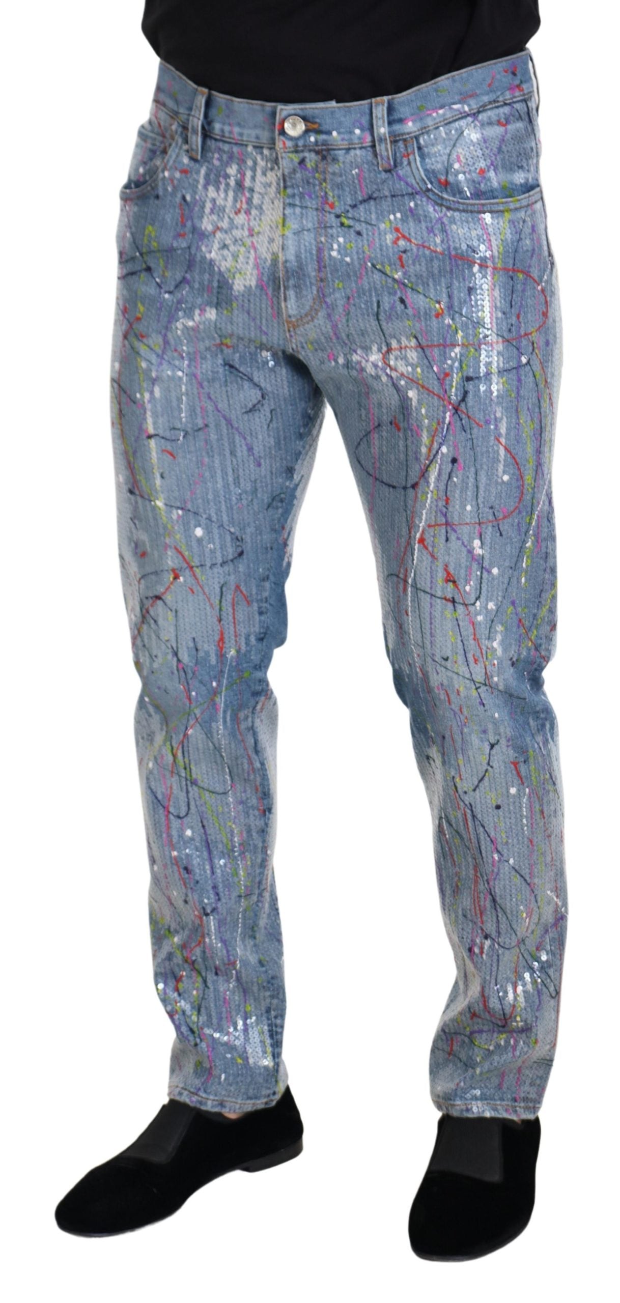 Dolce &amp; Gabbana Exquisite Color Splash Denim Pants