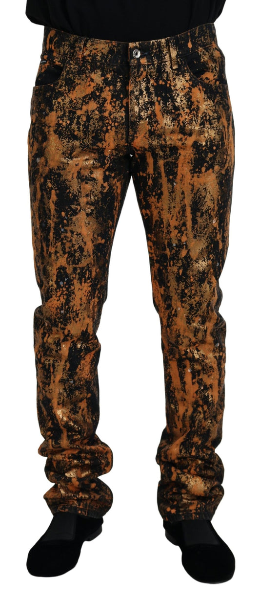 Dolce &amp; Gabbana Golden Ash Cotton Denim Pants