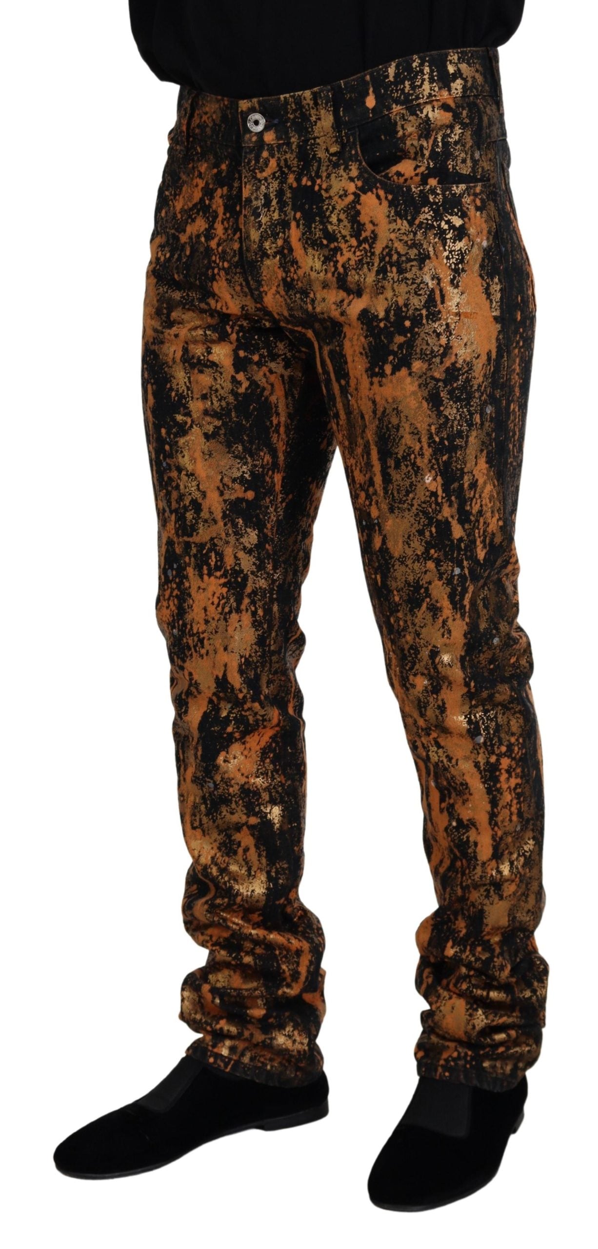 Dolce &amp; Gabbana Golden Ash Cotton Denim Pants