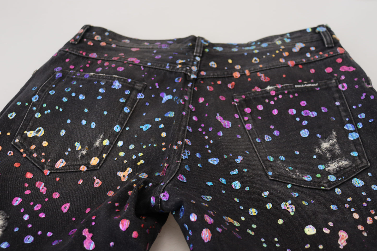 Dolce &amp; Gabbana Elegant Multicolor Printed Denim Pants