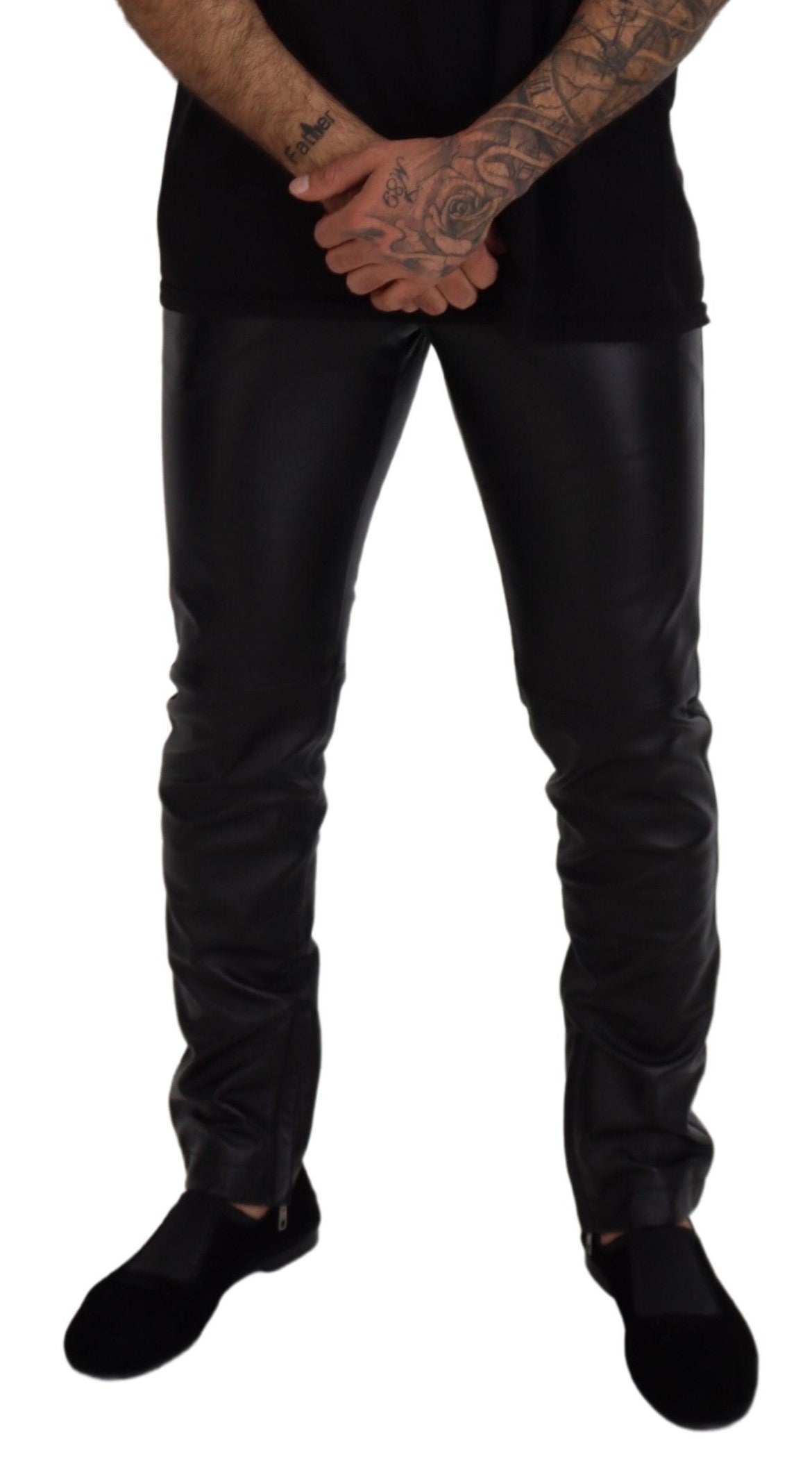 Dolce &amp; Gabbana Elegant Black Agnello Trousers for Men