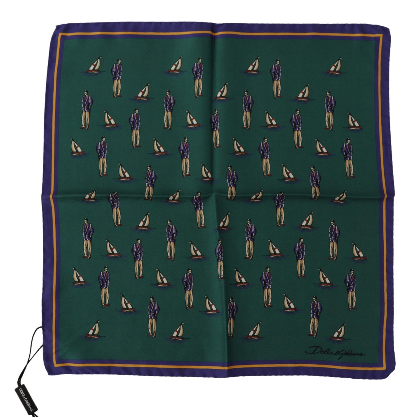 Dolce &amp; Gabbana Elegant Green Silk Men's Square Scarf