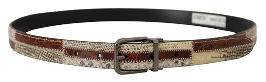 Dolce &amp; Gabbana Multicolor Patchwork Snakeskin Belt