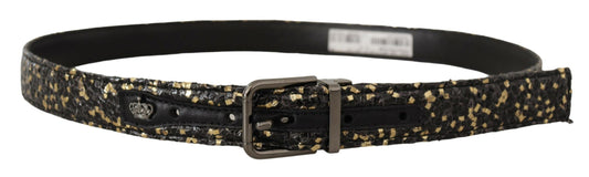 Dolce &amp; Gabbana Elegant Italian Leather Belt with Crown Detail