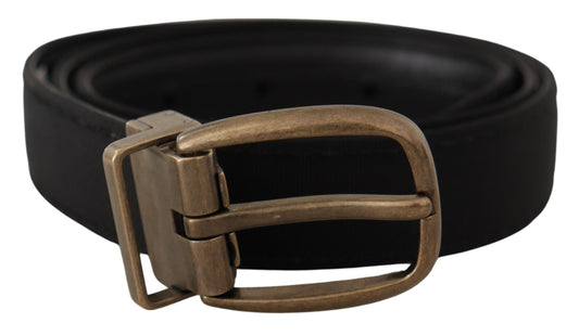 Dolce &amp; Gabbana Elegant Grosgrain Leather Belt - Black