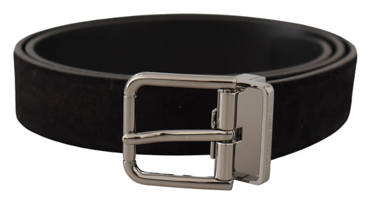 Dolce &amp; Gabbana Elegant Black Leather Grosgrain Belt