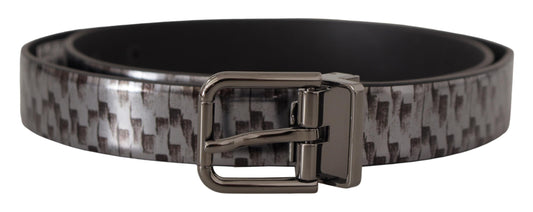 Dolce &amp; Gabbana Sleek Italian Leather Belt in Sophisticated Gray