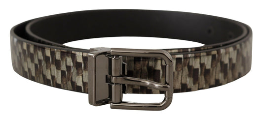 Dolce &amp; Gabbana Elegant Leather Silver Buckle Belt