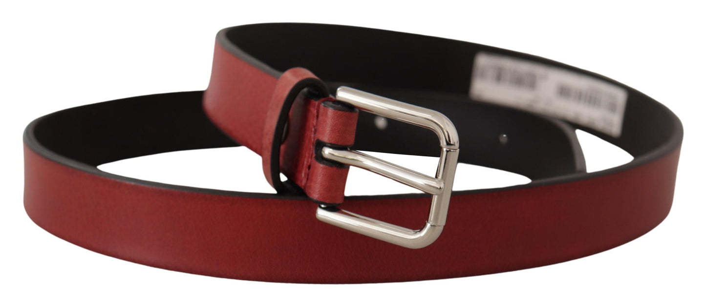 Dolce &amp; Gabbana Elegant Maroon Italian Leather Belt