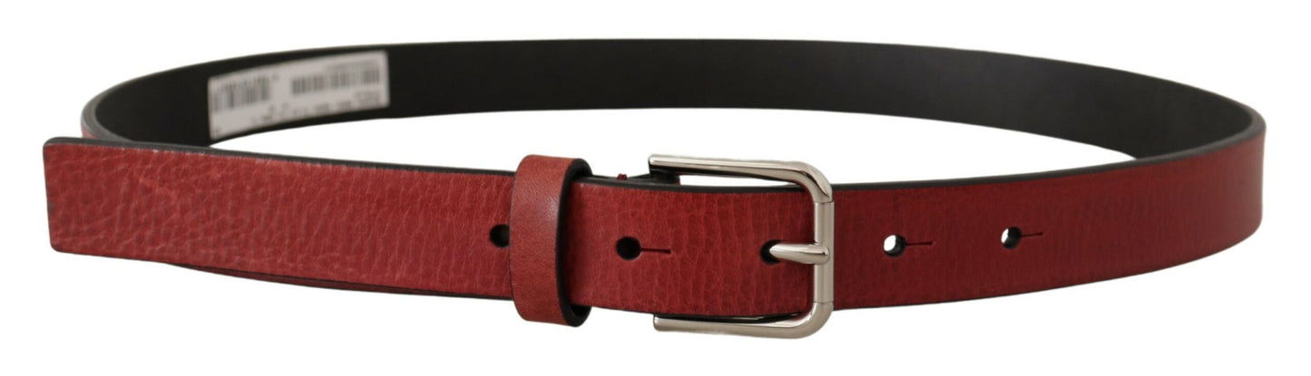 Dolce &amp; Gabbana Elegant Maroon Italian Leather Belt