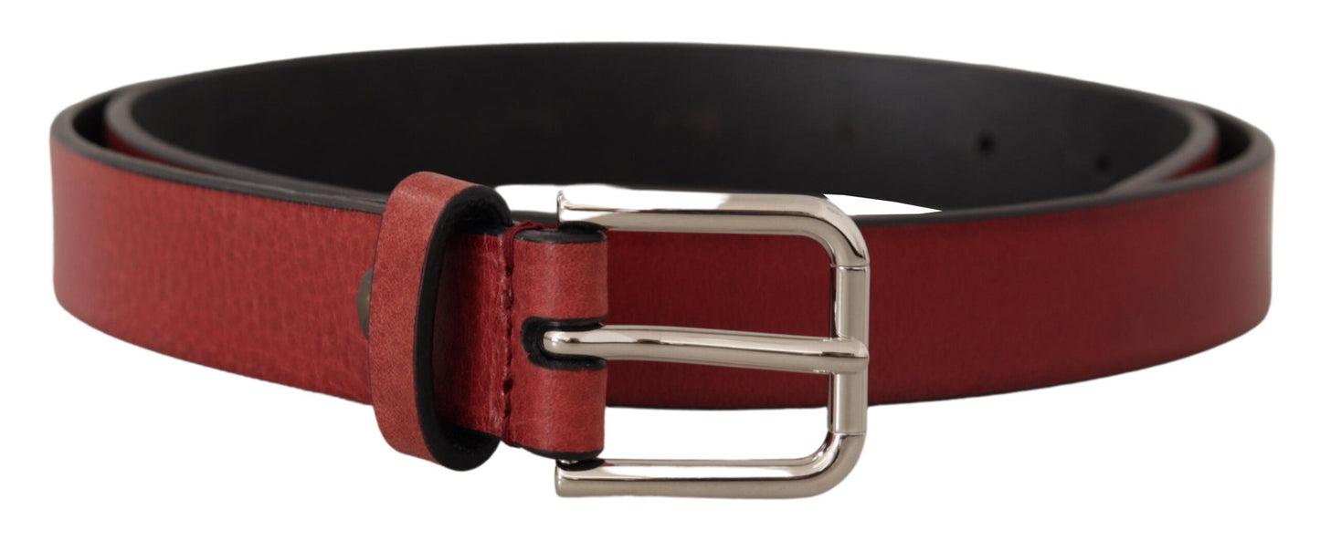 Dolce &amp; Gabbana Elegant Maroon Italian Leather Belt