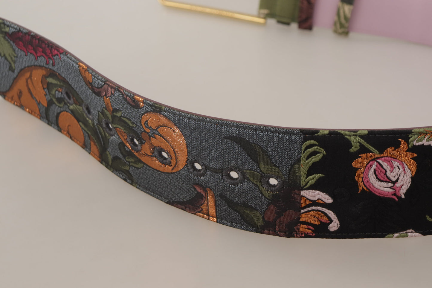 Dolce & Gabbana Elegant Multicolor Canvas-Leather Belt