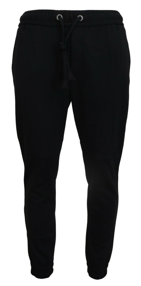 Dolce &amp; Gabbana Sleek Black Wool-Blend Sweatpants