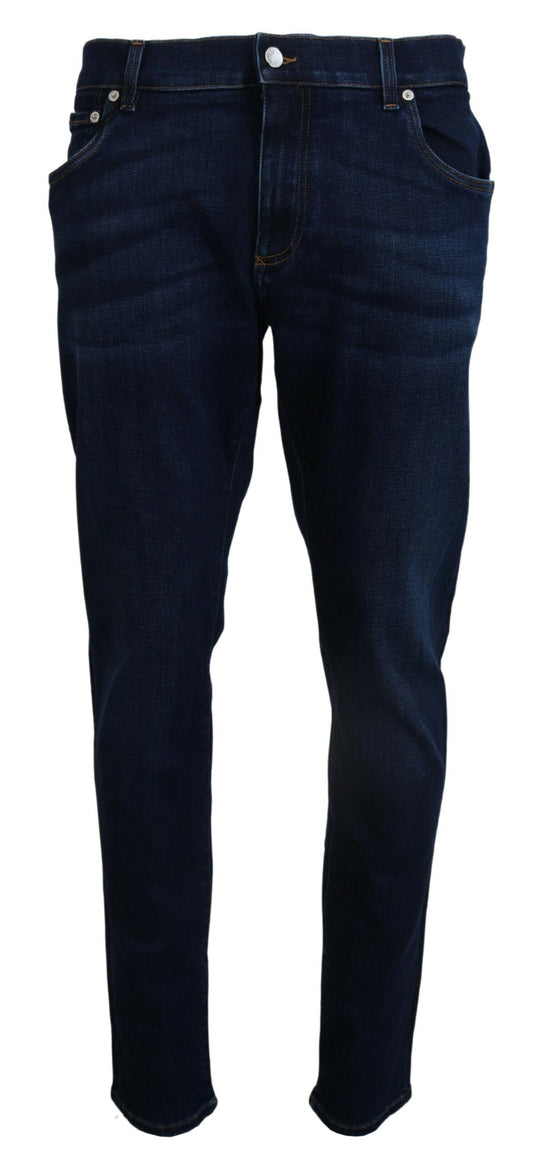 Dolce &amp; Gabbana Elegant Slim Fit Dark Blue Denim Jeans