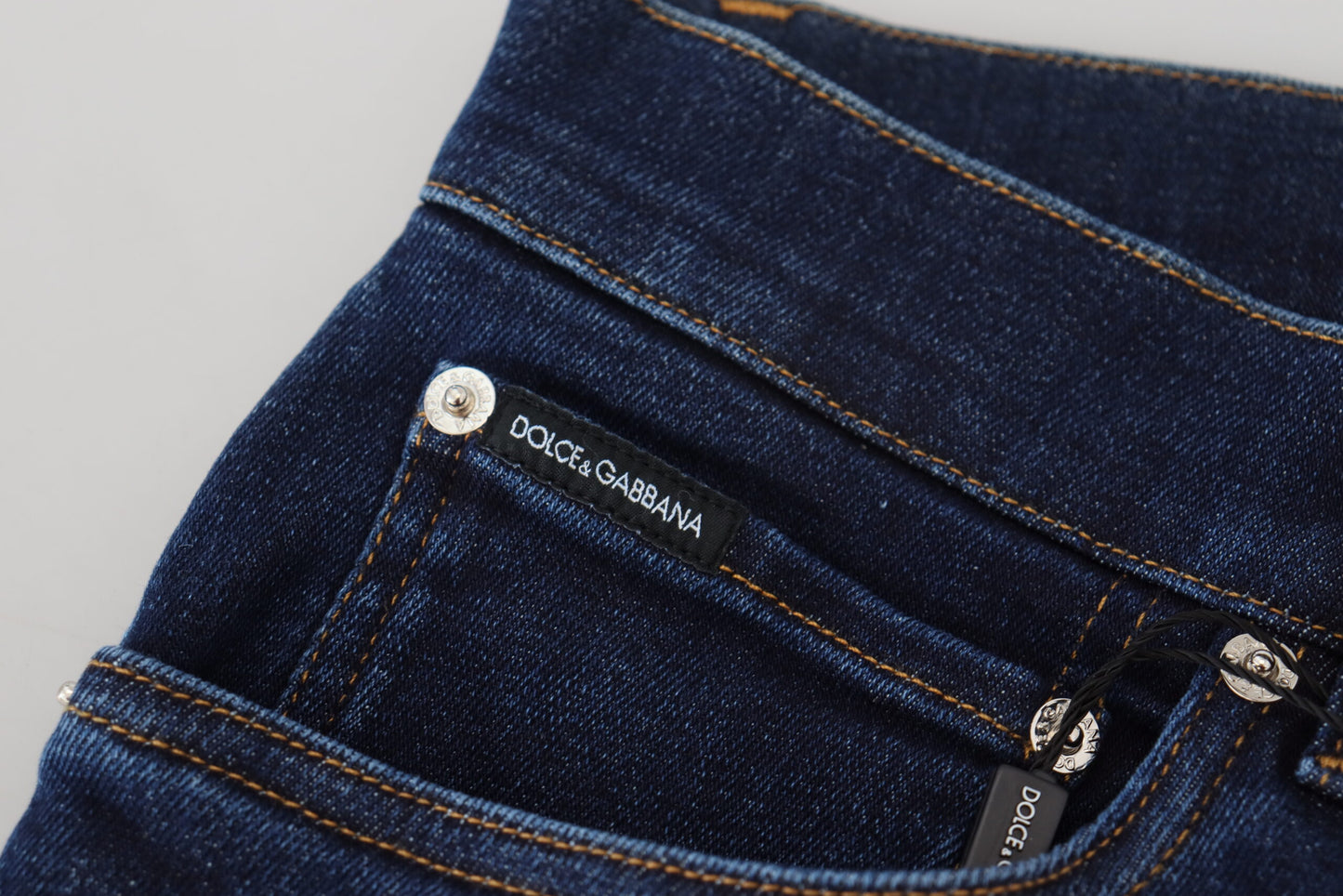 Dolce &amp; Gabbana Elegant Slim Fit Dark Blue Denim Jeans