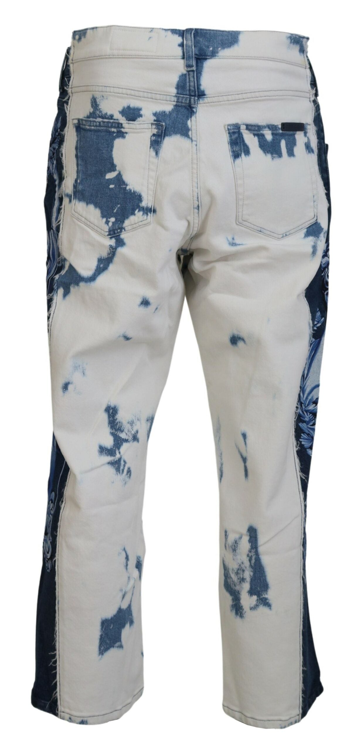 Dolce &amp; Gabbana Elegant Loose Fit Denim Pants with Unique Print