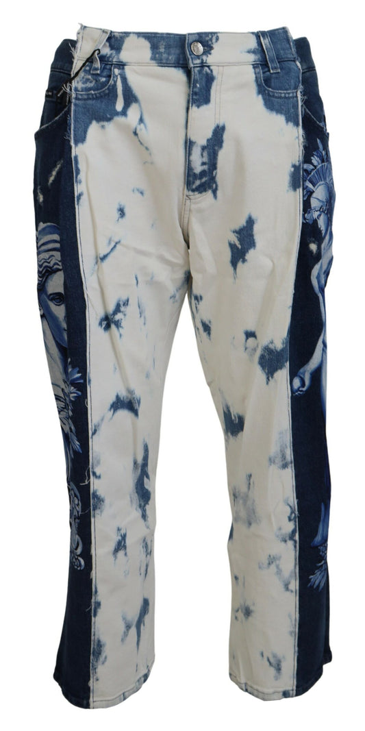 Dolce &amp; Gabbana Elegant Loose Fit Denim Pants with Unique Print