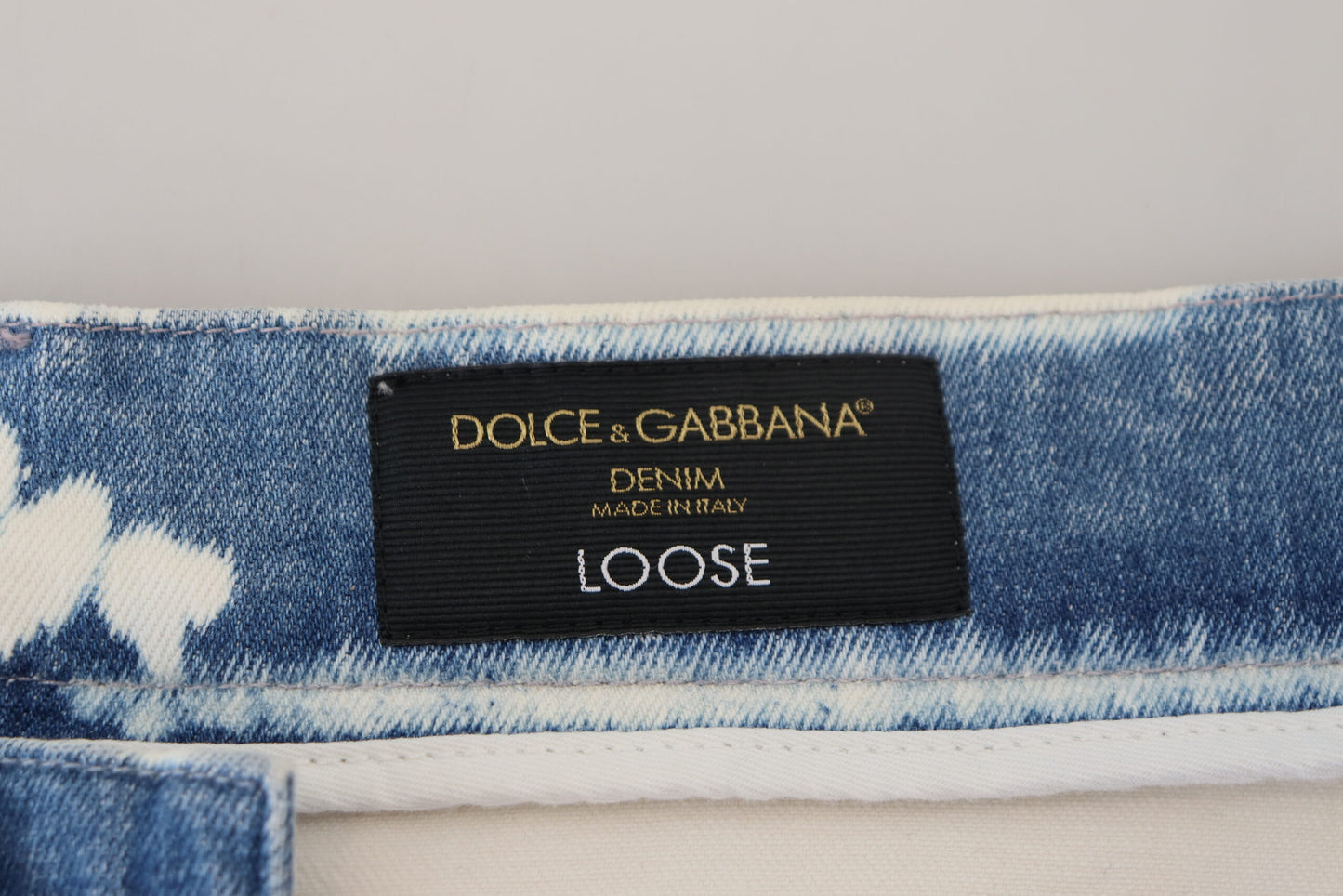 Dolce &amp; Gabbana Elegant Loose Fit Denim Pants with Unique Print