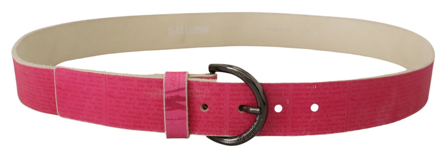 John Galliano Elegant Pink Leather Fashion Belt