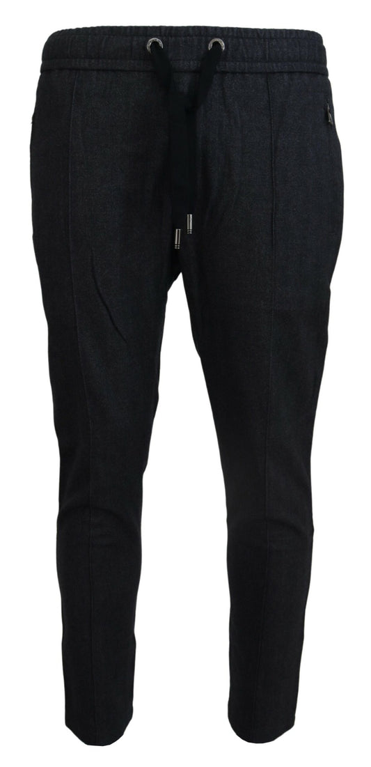 Dolce & Gabbana Elegant Grey Cotton Joggers for Men