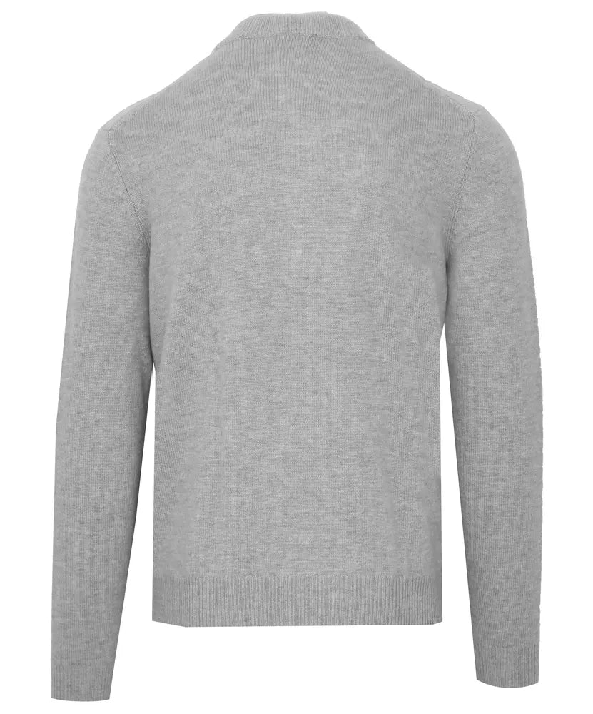 Malo Gray Wool Men's Turtleneck Sweater