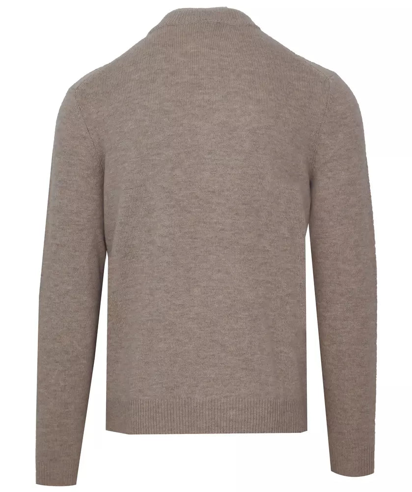 Malo Beige Wool Men Turtleneck Sweater