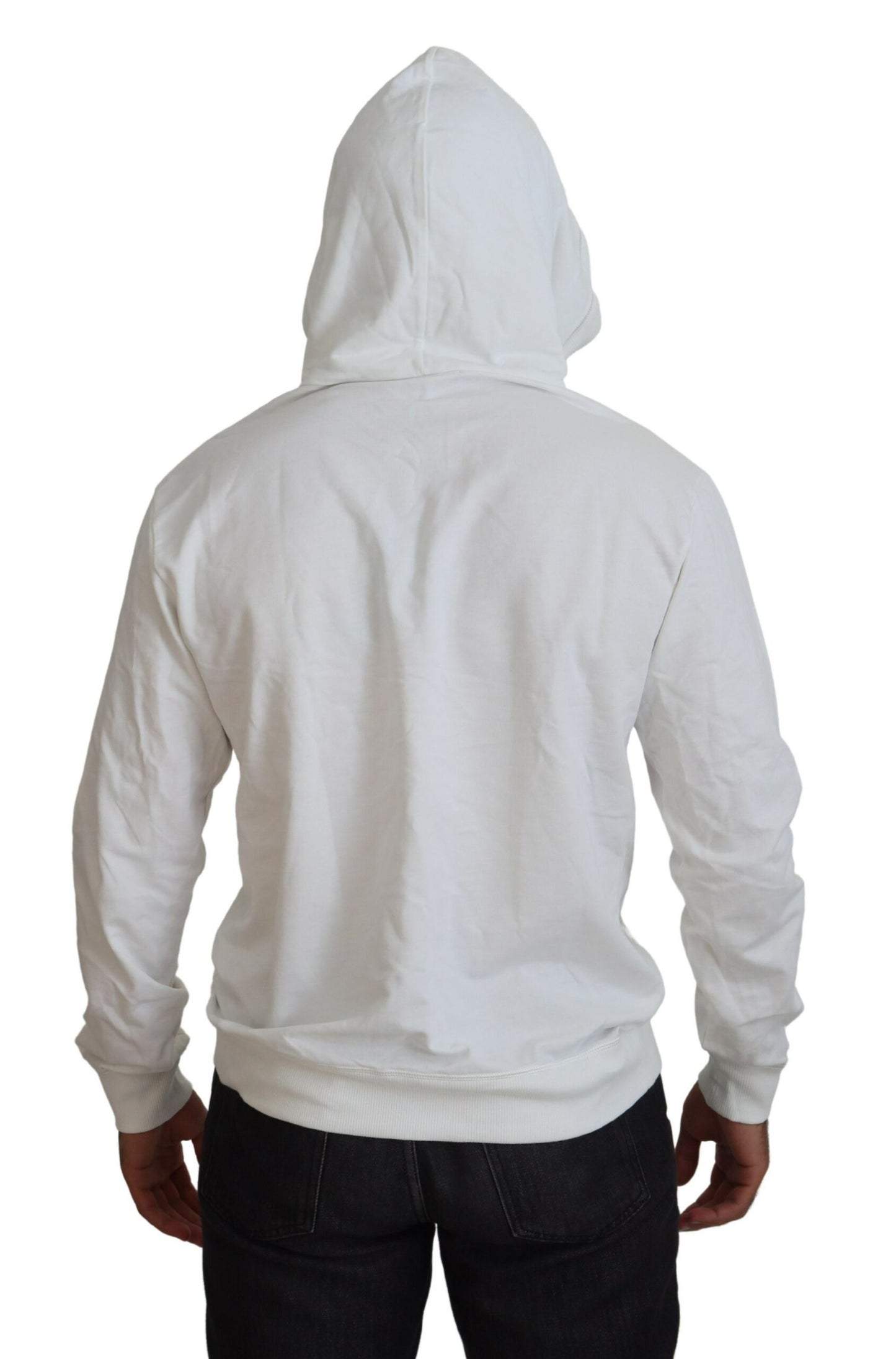 Dolce & Gabbana Elegant White Logo Hooded Sweatshirt