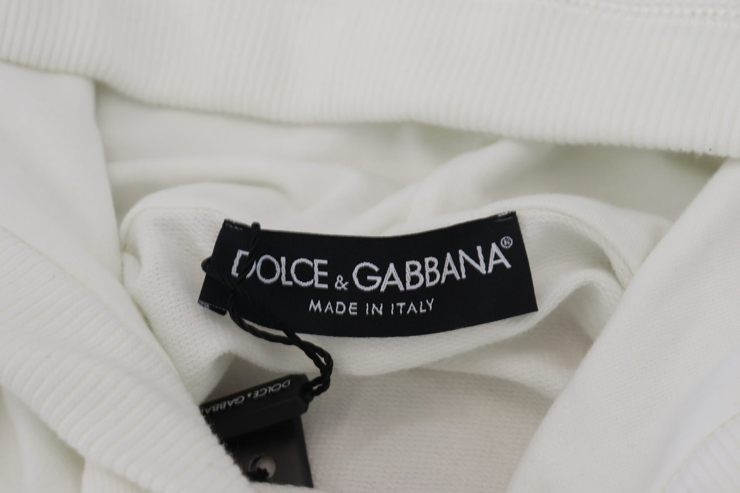 Dolce & Gabbana Elegant White Logo Hooded Sweatshirt