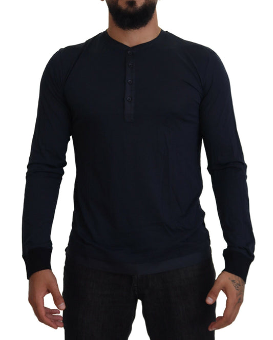 Dolce & Gabbana Elegant Cotton-Silk Blend Blue Pullover