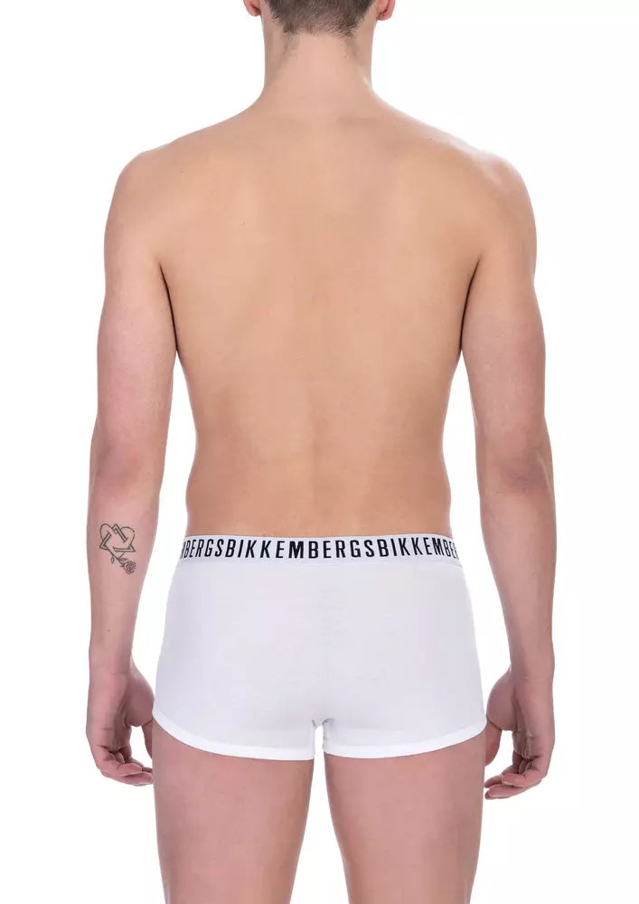 Bikkembergs White Cotton Men's Underwear Trunk Pack