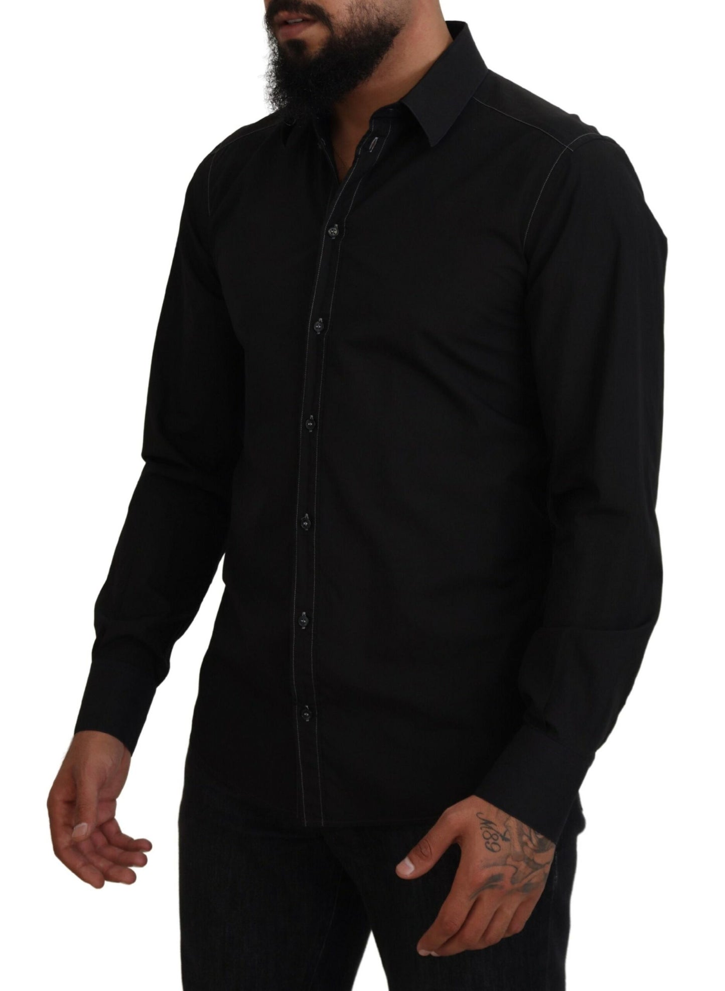 Dolce &amp; Gabbana Elegant Black Formal Cotton Shirt