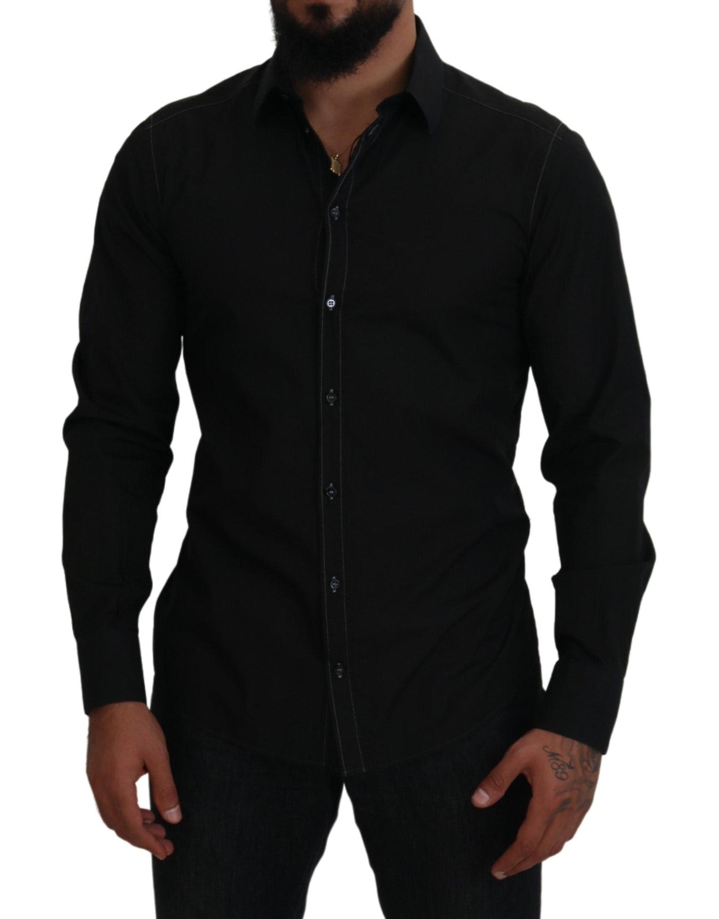 Dolce &amp; Gabbana Elegant Black Formal Cotton Shirt