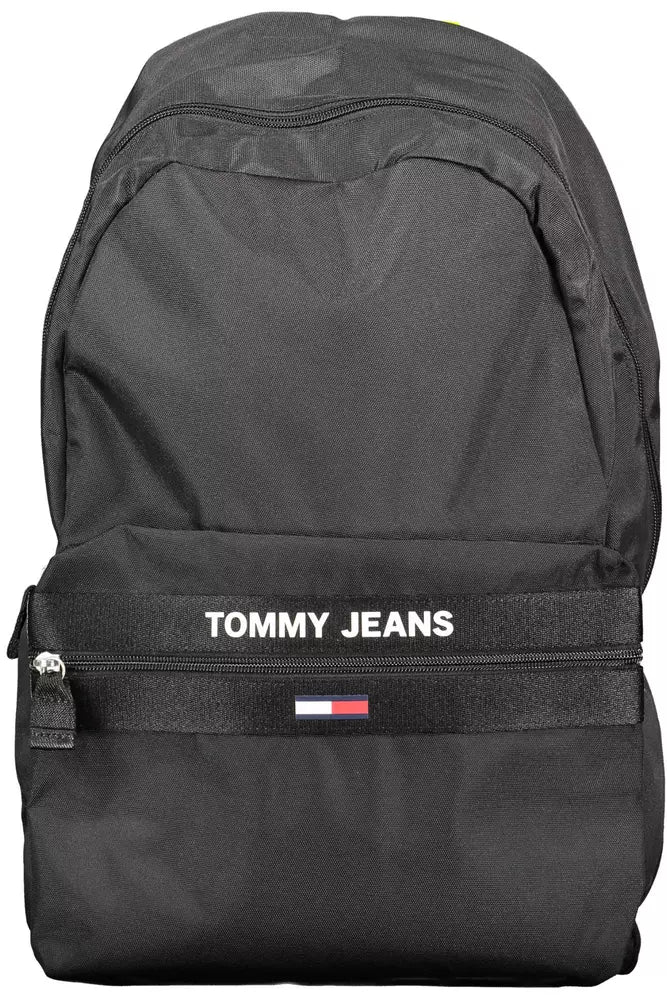 Tommy Hilfiger Black Polyester Men Backpack