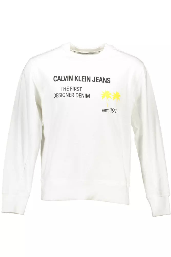 Calvin Klein White Cotton Men Sweater