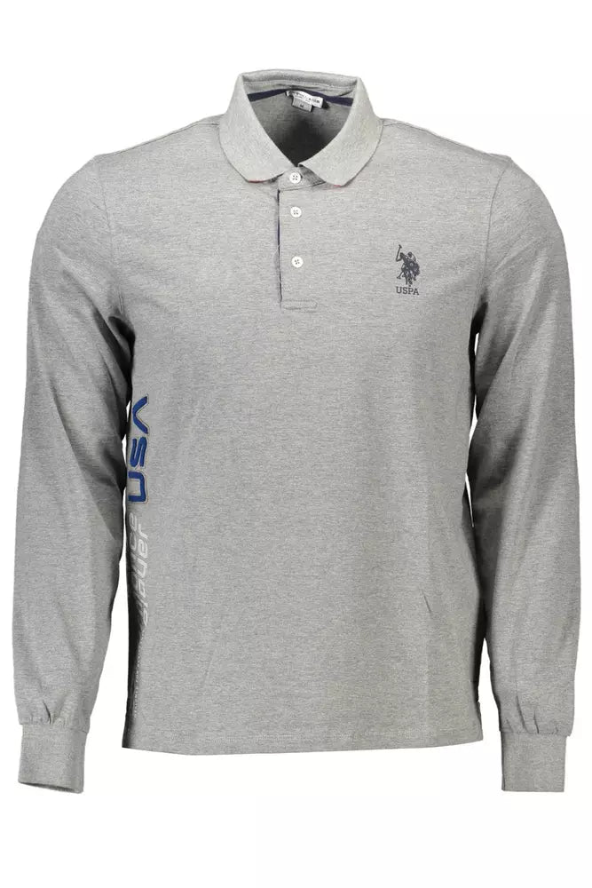 U.S. POLO ASSN. Gray Cotton Men Polo Shirt