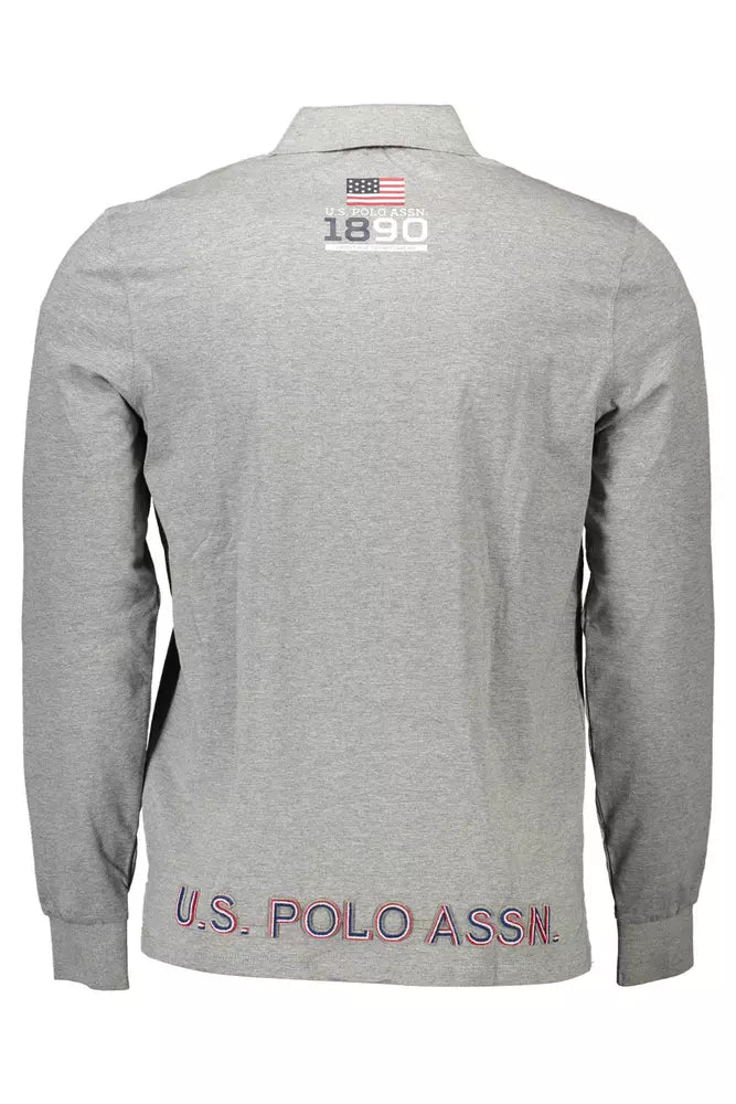 U.S. POLO ASSN. Gray Cotton Men Polo Shirt