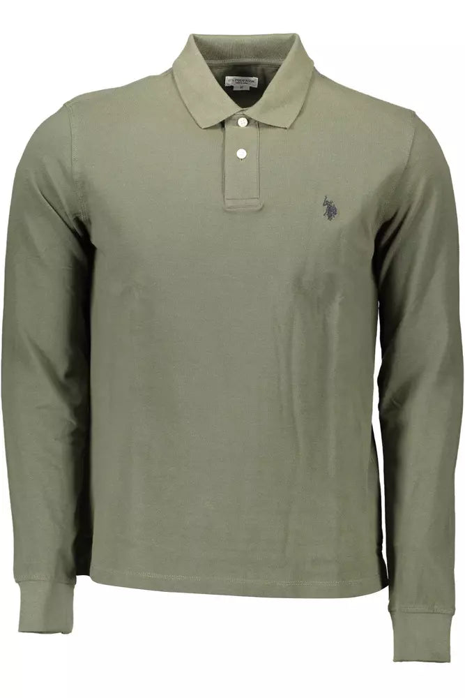 US POLO ASSN. Green Cotton Men Polo Shirt