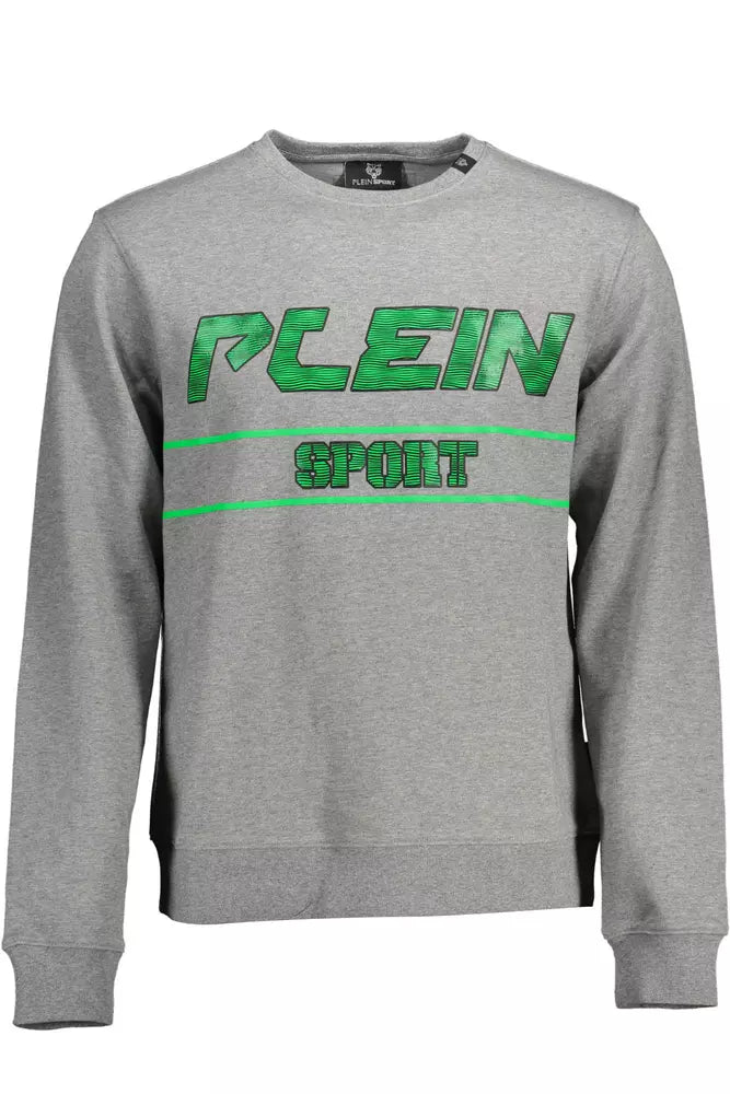 Plein Sport Gray Cotton Men Sweater