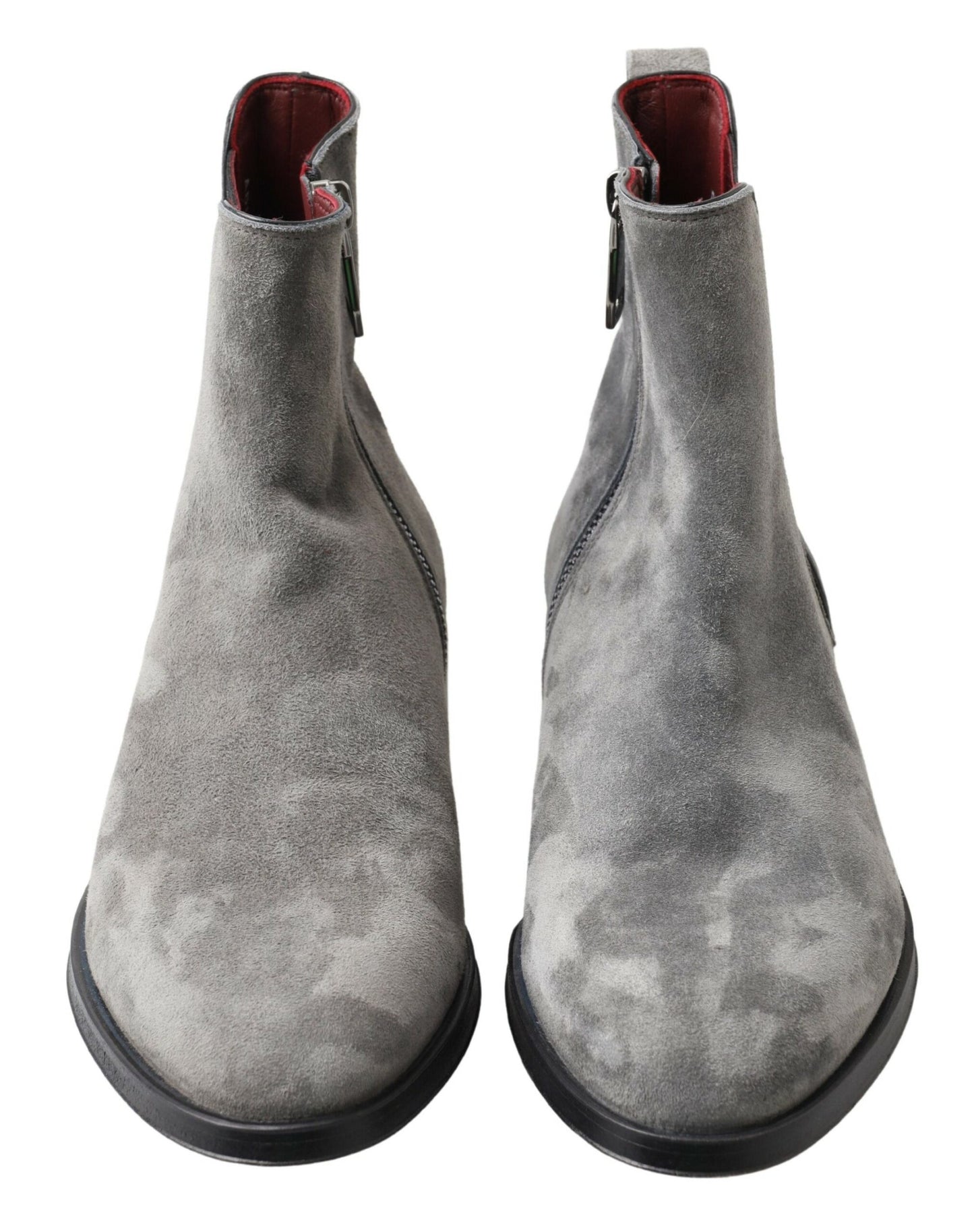 Dolce & Gabbana Elegant Gray Chelsea Leather Boots