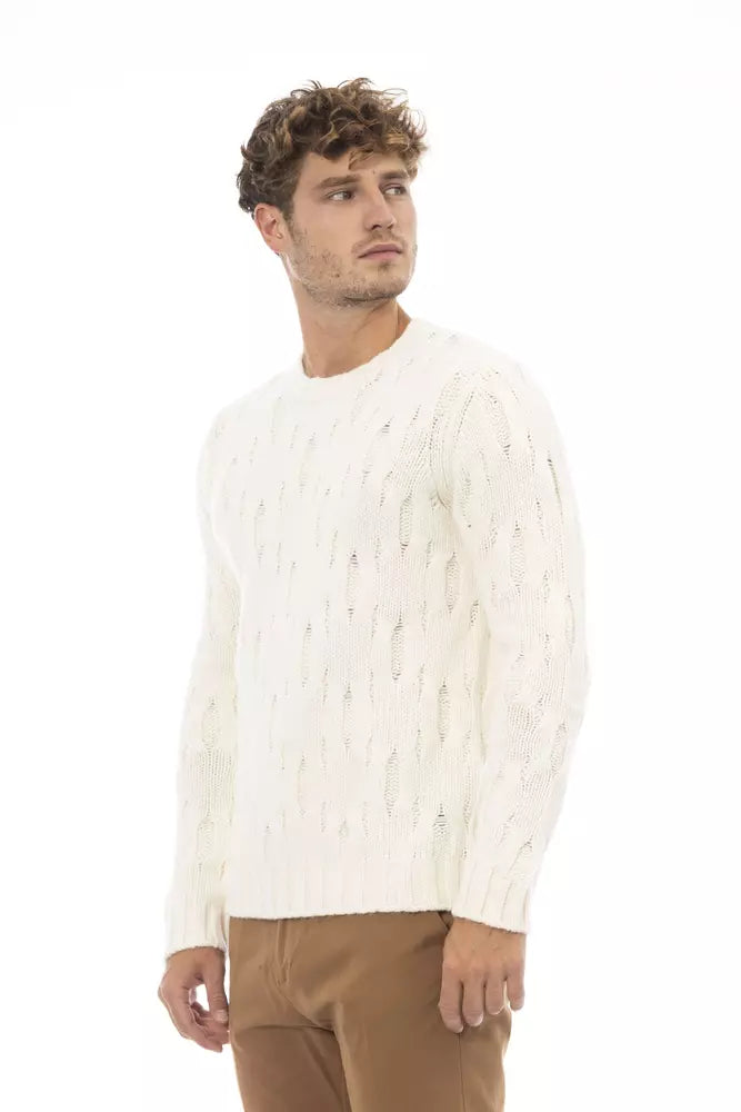 Alpha Studio Beige Wool Men Sweater